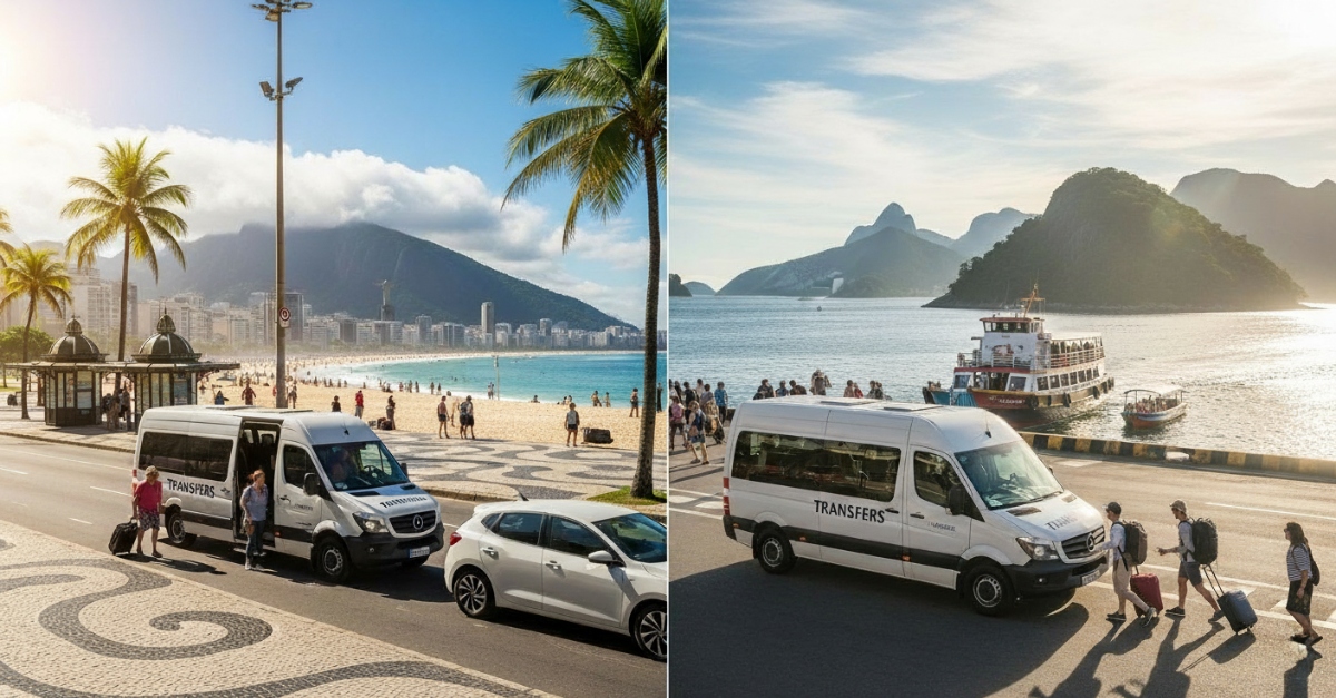 Gjestene nyter en stressfri henting langs Copacabana og også fra Ilha Grande i Rio de Janeiro, Brasil